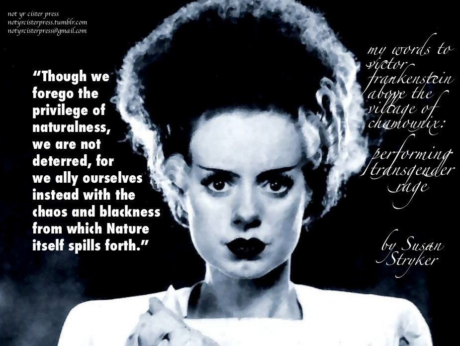 My Words to Victor Frankenstein above the Village of Chamounix: Performing Transgender Rage