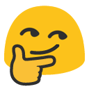 Emoji blobthinkingsmirk