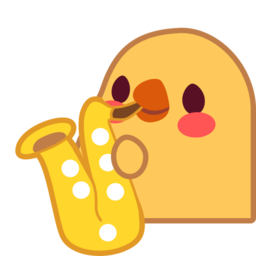 Emoji chick_sax_player