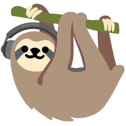 Emoji sloth_headphones