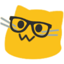 Emoji blobCat_nerd_face