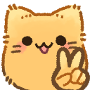 Emoji blobcat_peace_sign