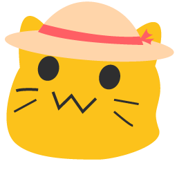 Emoji blobcat_strawhat