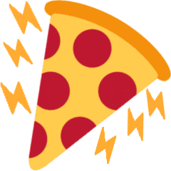 Emoji pizza_charged_with_electricity