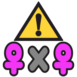 Emoji warning_female_x_female
