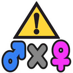 Emoji warning_male_x_female