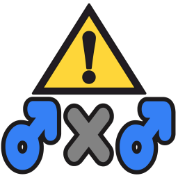 Emoji warning_male_x_male