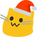 Emoji blobcat_santa_hat