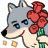Emoji wolf_rose